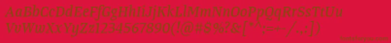 TangerserifnarrowItalic Font – Brown Fonts on Red Background