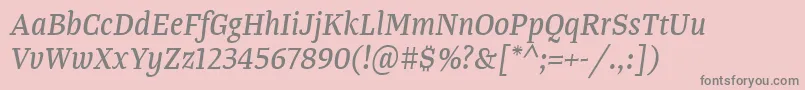 TangerserifnarrowItalic Font – Gray Fonts on Pink Background