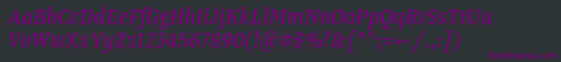 TangerserifnarrowItalic Font – Purple Fonts on Black Background