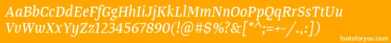 TangerserifnarrowItalic Font – White Fonts on Orange Background