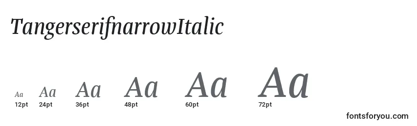 Размеры шрифта TangerserifnarrowItalic