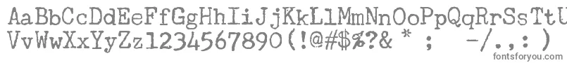 UnderwoodChampion-fontti – harmaat kirjasimet valkoisella taustalla