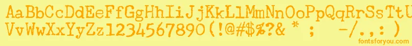 UnderwoodChampion Font – Orange Fonts on Yellow Background