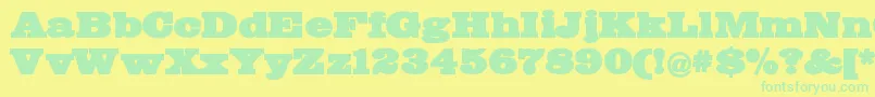 Шрифт Bigmummy – зелёные шрифты на жёлтом фоне