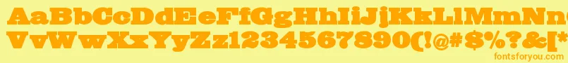 Więcej informacji o czcionce Bigmummy Czcionka Bigmummy – pomarańczowe czcionki na żółtym tle