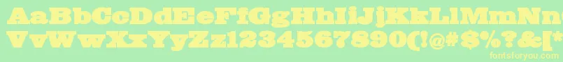 Czcionka Bigmummy – żółte czcionki na zielonym tle