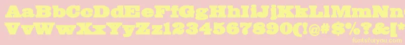 Bigmummy-Schriftart – Gelbe Schriften auf rosa Hintergrund