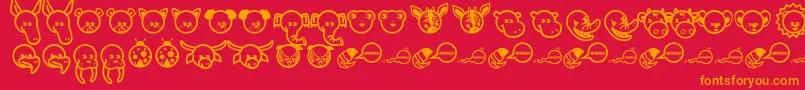 Garanima Font – Orange Fonts on Red Background