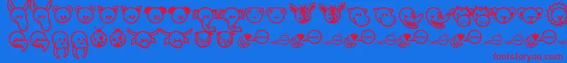 Garanima Font – Red Fonts on Blue Background