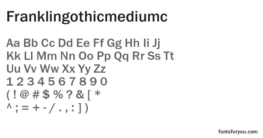 Шрифт Franklingothicmediumc – алфавит, цифры, специальные символы