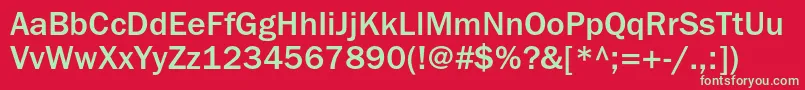 フォントFranklingothicmediumc – 赤い背景に緑の文字