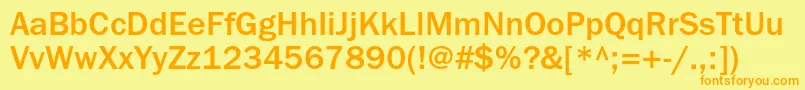 Franklingothicmediumc Font – Orange Fonts on Yellow Background