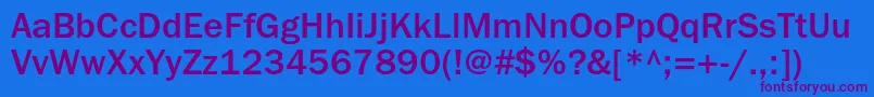 Franklingothicmediumc Font – Purple Fonts on Blue Background
