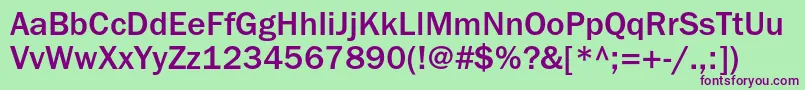 Franklingothicmediumc Font – Purple Fonts on Green Background