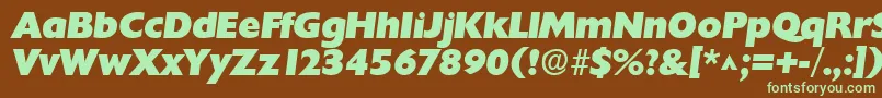ChantillylhBoldItalic-fontti – vihreät fontit ruskealla taustalla