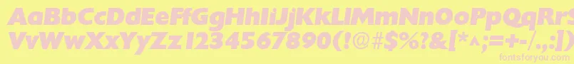 フォントChantillylhBoldItalic – ピンクのフォント、黄色の背景