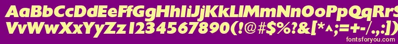 ChantillylhBoldItalic Font – Yellow Fonts on Purple Background