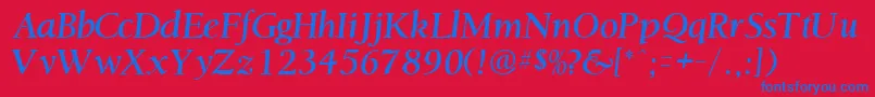 OstentiasskRegular Font – Blue Fonts on Red Background