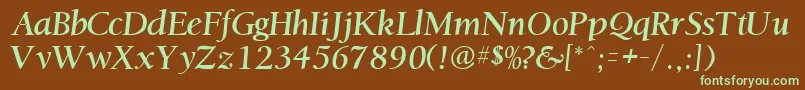 OstentiasskRegular Font – Green Fonts on Brown Background