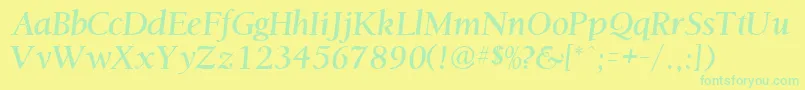 OstentiasskRegular Font – Green Fonts on Yellow Background