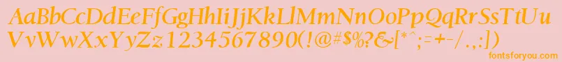 OstentiasskRegular Font – Orange Fonts on Pink Background