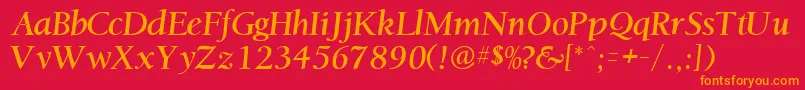 OstentiasskRegular Font – Orange Fonts on Red Background