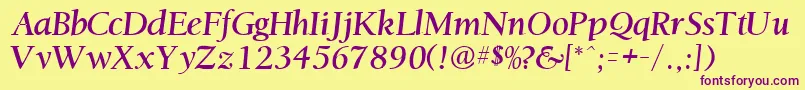 OstentiasskRegular Font – Purple Fonts on Yellow Background