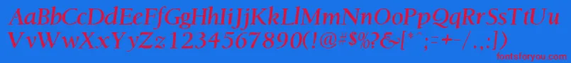 OstentiasskRegular Font – Red Fonts on Blue Background