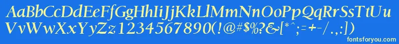 OstentiasskRegular Font – Yellow Fonts on Blue Background