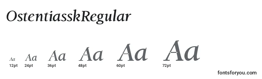 Размеры шрифта OstentiasskRegular