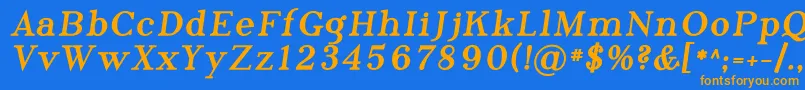 Phosph11 Font – Orange Fonts on Blue Background