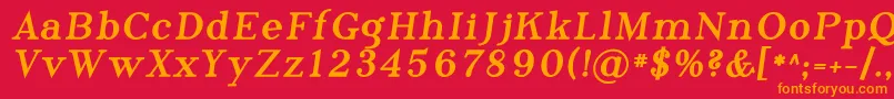 Phosph11 Font – Orange Fonts on Red Background