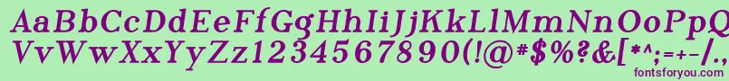 フォントPhosph11 – 緑の背景に紫のフォント