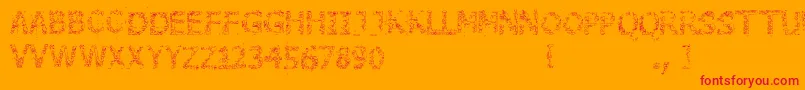 Fonte StoneEdge – fontes vermelhas em um fundo laranja