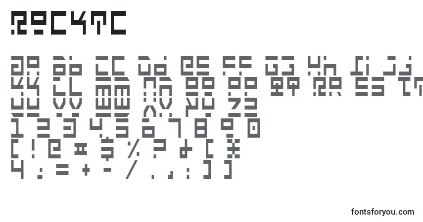 Schriftart Rocktc – Alphabet, Zahlen, spezielle Symbole