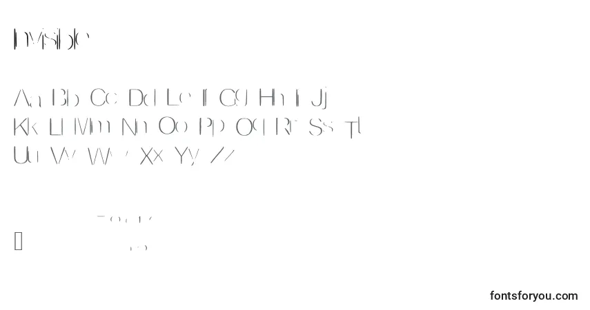 Czcionka Invisible – alfabet, cyfry, specjalne znaki
