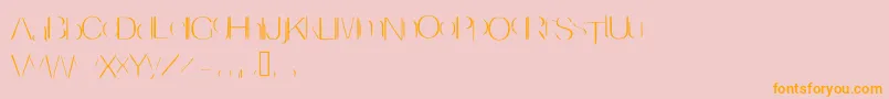 Invisible-Schriftart – Orangefarbene Schriften auf rosa Hintergrund