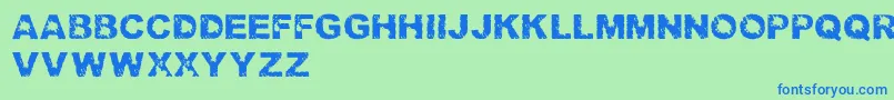 TrashedlightRegular Font – Blue Fonts on Green Background