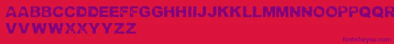 TrashedlightRegular Font – Purple Fonts on Red Background