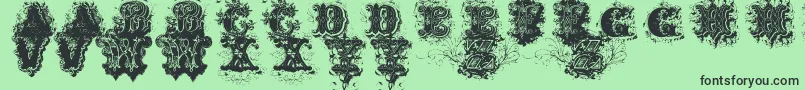 DirtyAmes0.1-Schriftart – Schwarze Schriften auf grünem Hintergrund