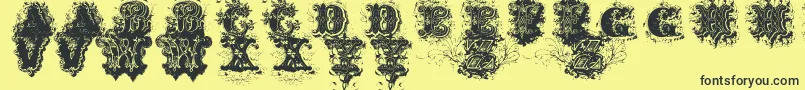 DirtyAmes0.1 Font – Black Fonts on Yellow Background