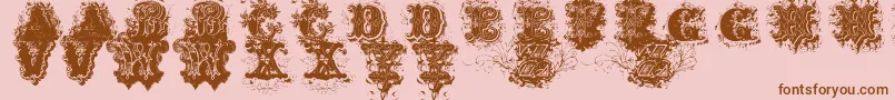 DirtyAmes0.1-Schriftart – Braune Schriften auf rosa Hintergrund