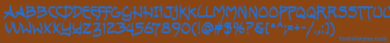 Шрифт AndreasPenMfBold – синие шрифты на коричневом фоне
