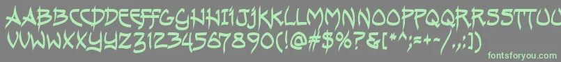 AndreasPenMfBold Font – Green Fonts on Gray Background