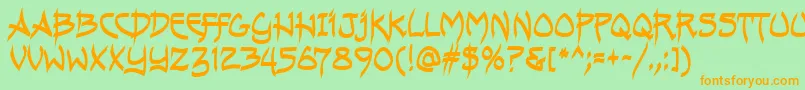 AndreasPenMfBold Font – Orange Fonts on Green Background