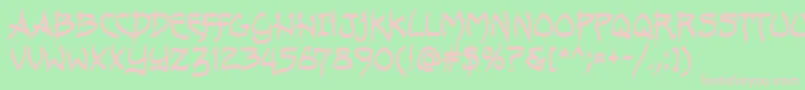 Шрифт AndreasPenMfBold – розовые шрифты на зелёном фоне