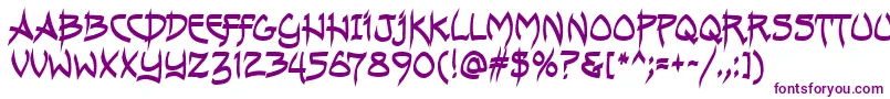 Czcionka AndreasPenMfBold – fioletowe czcionki na białym tle