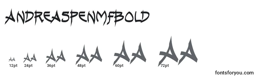 AndreasPenMfBold Font Sizes