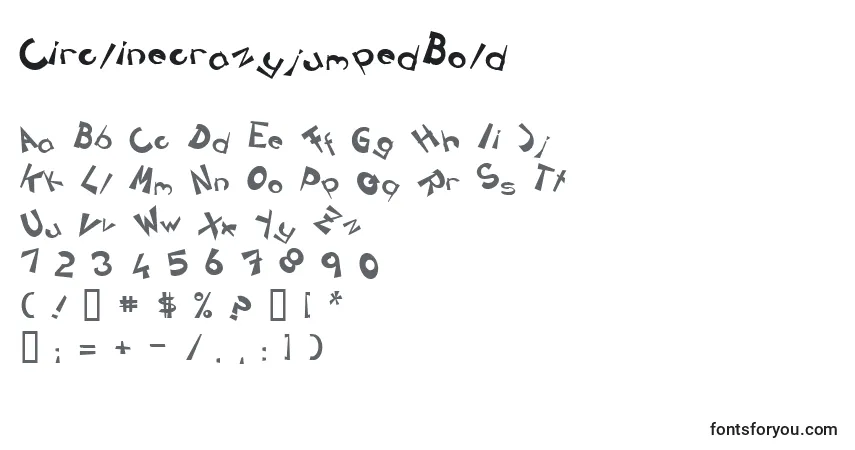 Czcionka CirclinecrazyjumpedBold – alfabet, cyfry, specjalne znaki