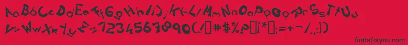 フォントCirclinecrazyjumpedBold – 赤い背景に黒い文字